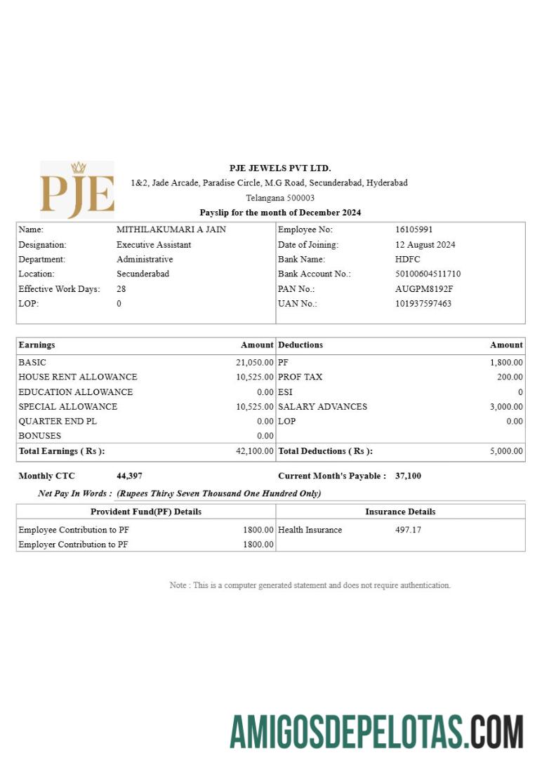 Para download Modelo de recibo de pagamento da PJE Jewels em formatos Word e PDF.pdf, 1